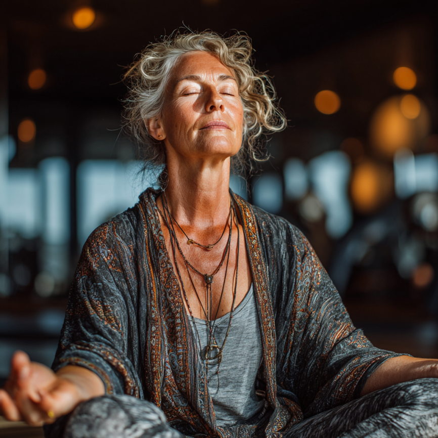 Щаслива група учасників CalmX після заняття йогою